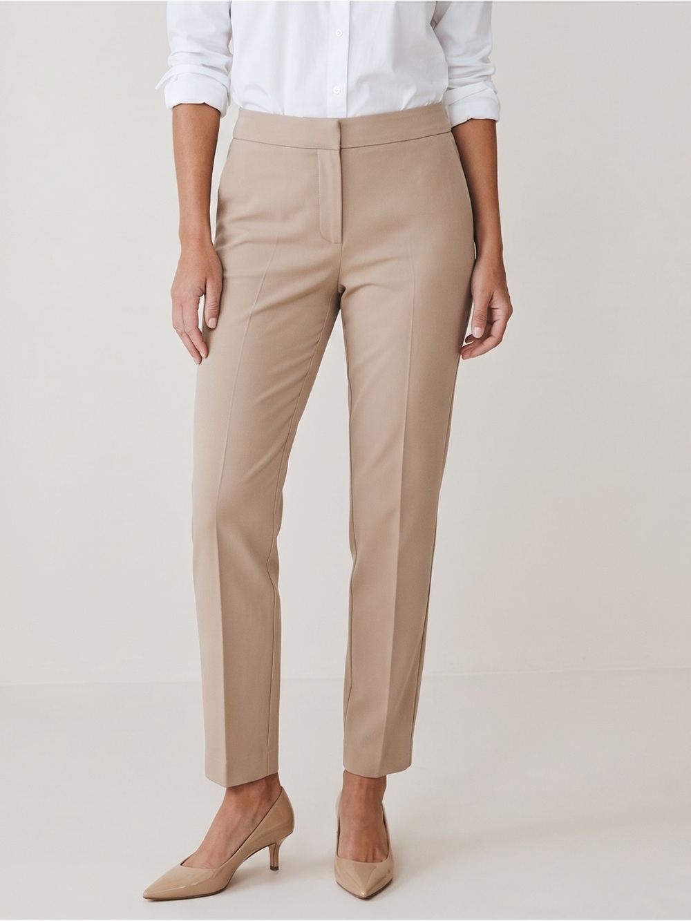 Talbots Chatham Tan Khaki Ankle Pants Officewear Size 6 NWT